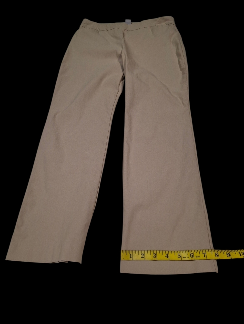 Chico's Pull-On Straight Leg Stretchy Beige Rayon Blend Pants Women Size 2 Large - Picture 13 of 15